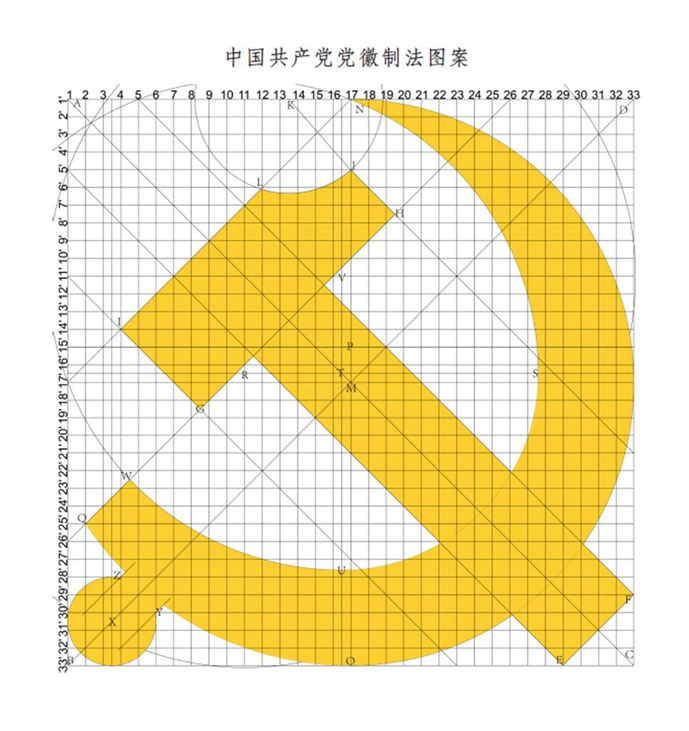 　　图表：《中国共产党党徽党旗条例》附件1：中国共产党党徽制法说明 新华社发